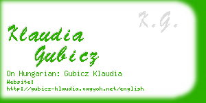 klaudia gubicz business card